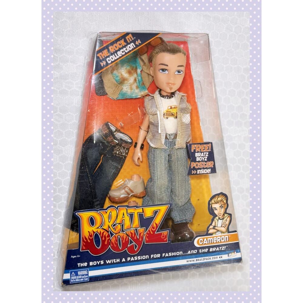 Vtg MGA Bratz Boyz The Rock It! Collection Cameron Fashion Doll Y2K Boy Poster